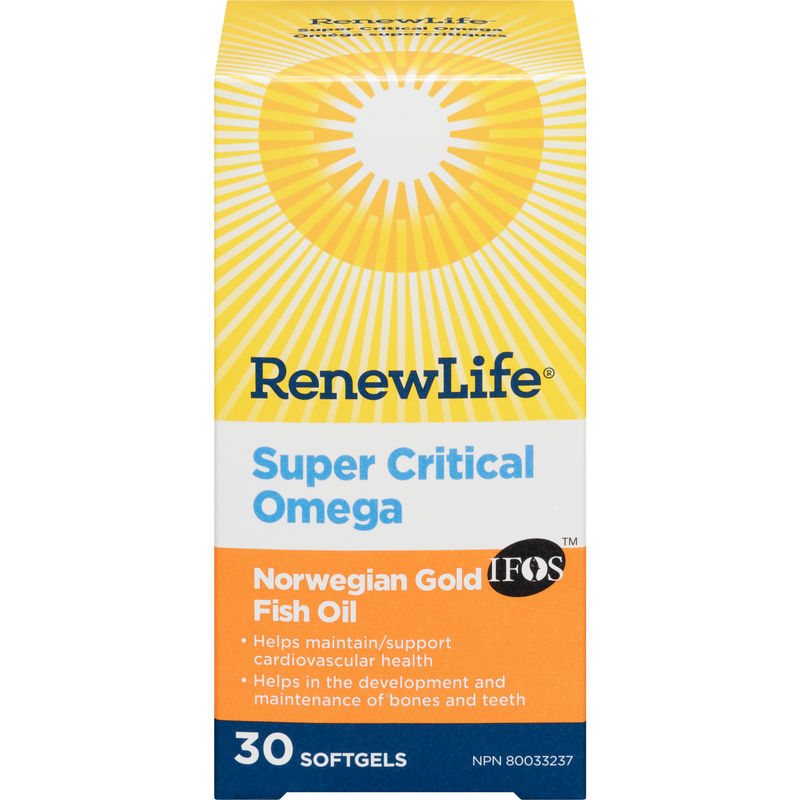 Renew Life Super Critical Omega Norvegian Gold Fish Oil - 30 softgels - Omega 3