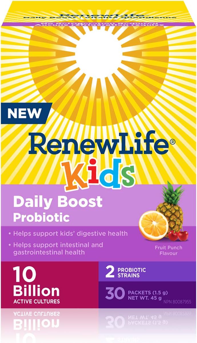 Renew Life Kids Daily Boost Probiotic - 30 sachets - - Probiotics