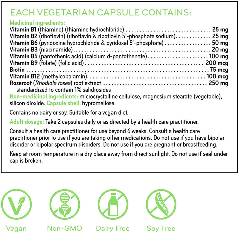 B Calm, with 250 mg Rhodiola 60 Veg Caps