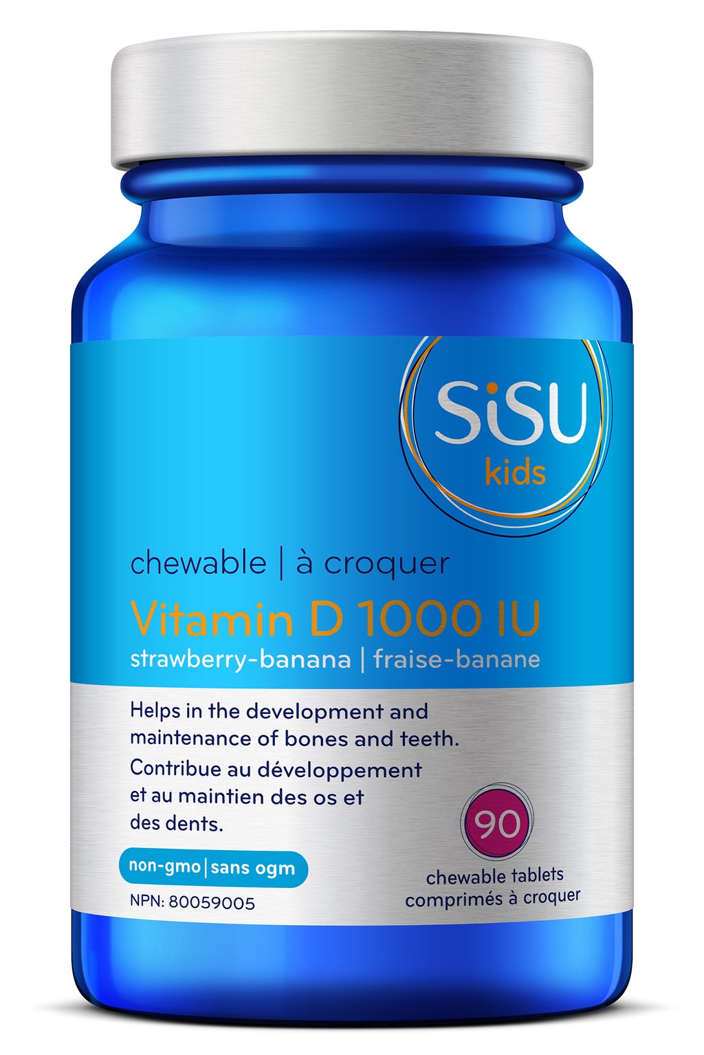 SISU Vitamin D3 1000 IU 90 Tablets / Strawberry Banana