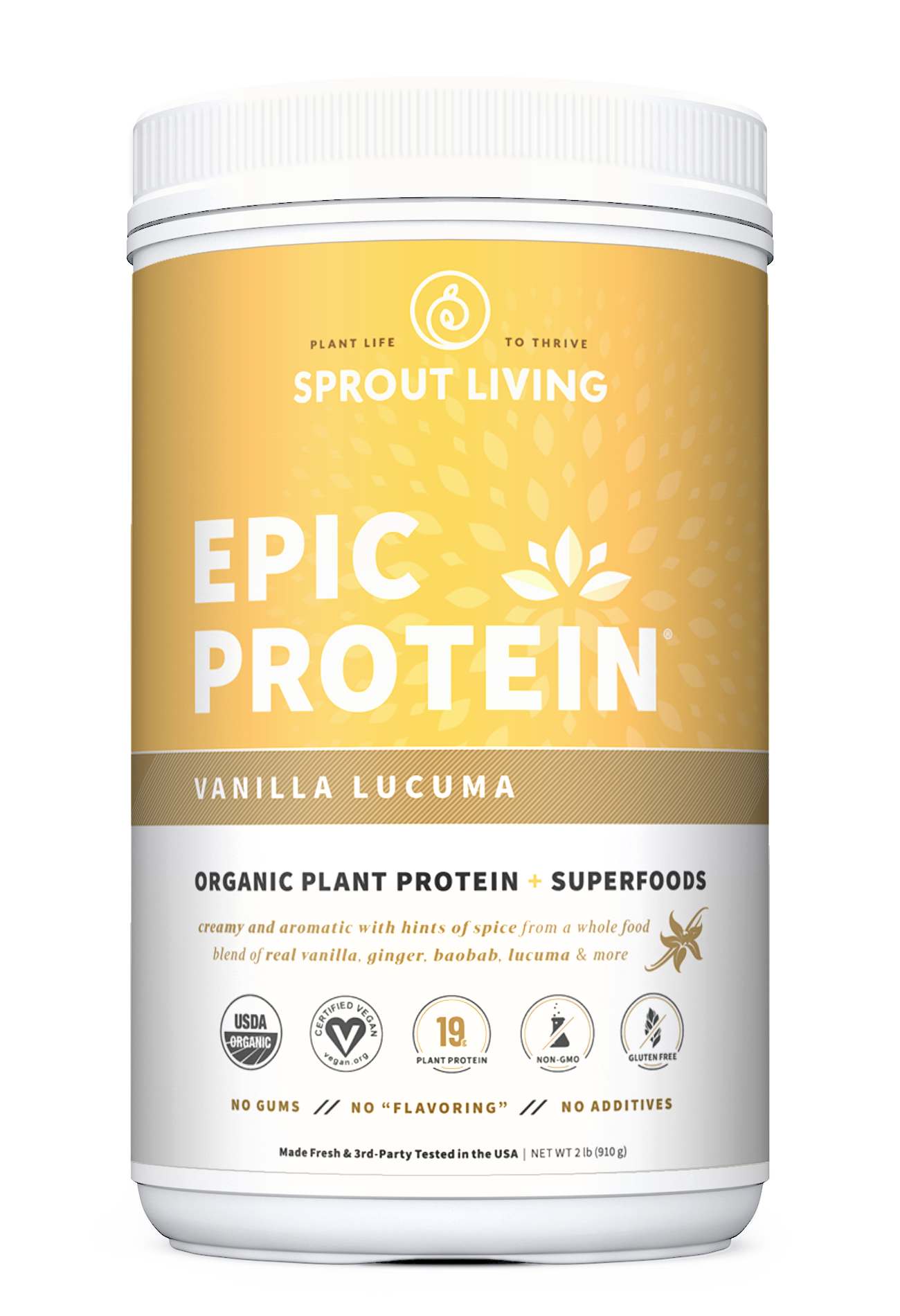 Sprout Living Epic Protein 2lb / Vanilla Lucuma, SNS Health, Protein Powder
