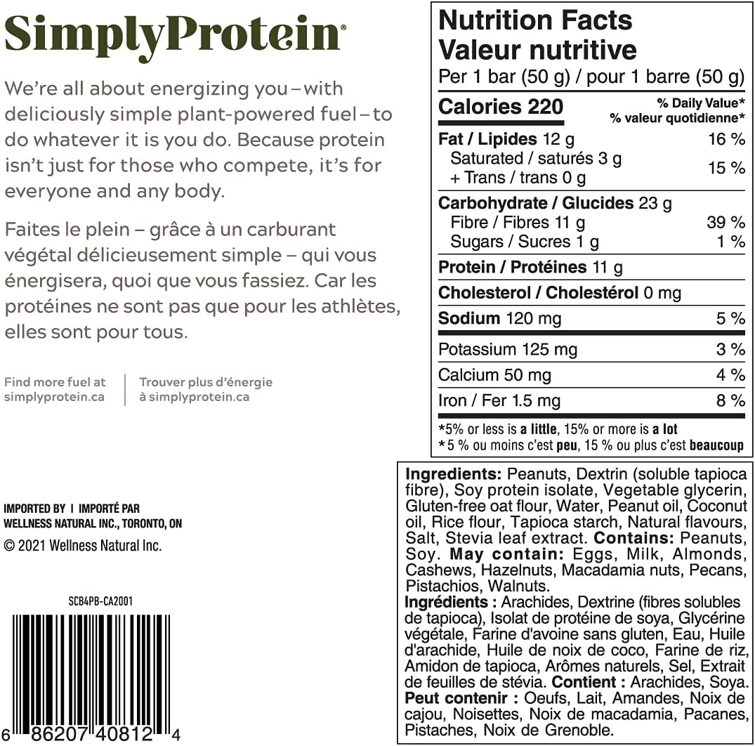 Simply Protein Cookie Bar Peanut Butter / 4x50g