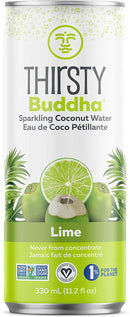 Thirsty Buddha Sparkling Coconut Water - Lime 330ml - Coconut Water