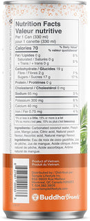 Thirsty Buddha Sparkling Coconut Water - Peach Mango 330ml - Coconut Water