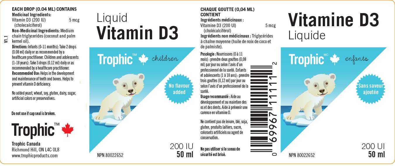 Liquid Vitamin D3 200IU 50 ml