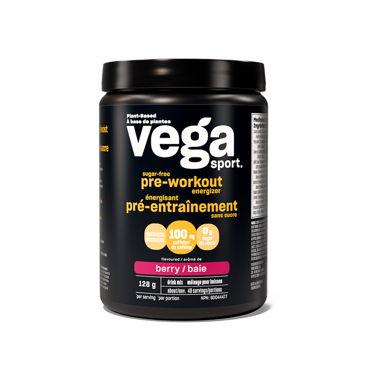 Vega Sport Pre-Workout Energizer - Sugarfree Berry 128g - Pre-workout