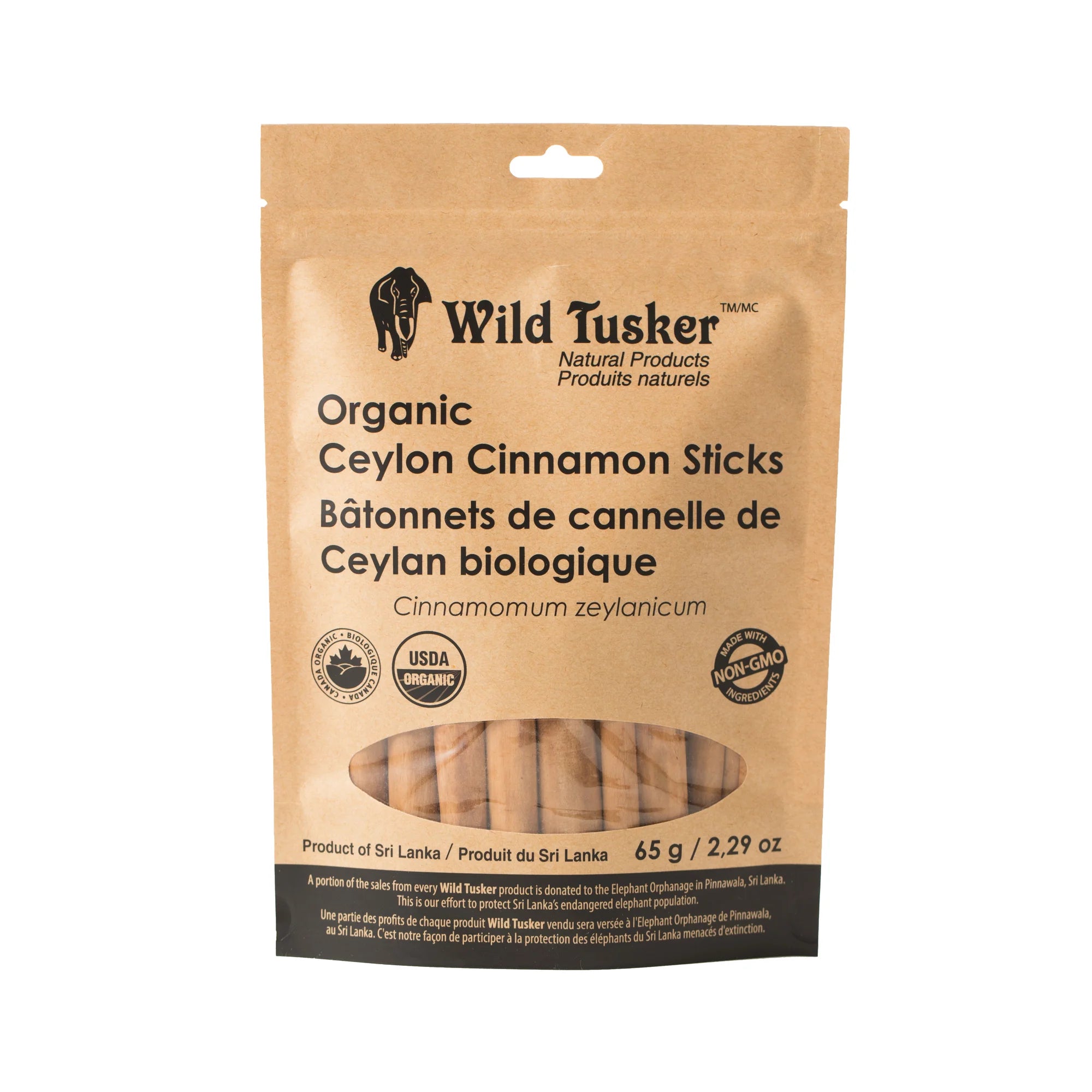 Wild Tusker Organic Cinnamon Sticks / 65g