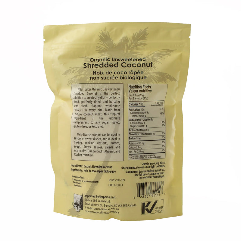 Wild Tusker Organic Shredded Coconut 250g