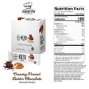 Genius Gourmet KETO Bars - Creamy Peanut Butter Chocolate 12 Bars - Bars