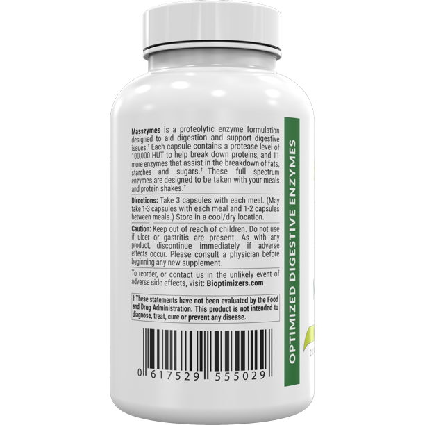 biOptimizers Masszymes - Advanced Enzyme Formula, 120 Capsules
